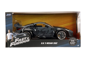 Jada Toys Fast and Furious Nissan 350Z wheels-detail image emphasizes performance rims.
