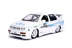 Jada Jesse's Jetta 1:24 opening hood reveals engine details for display and collecting.