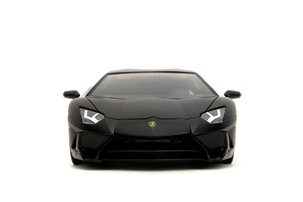 Jada Shaw's Lamborghini Aventador SV die-cast interior detail enhances collectible display.
