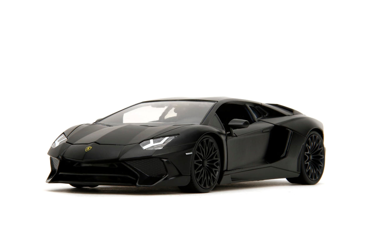 Jada Shaw's Lamborghini Aventador SV die-cast with opening trunk ideal for dioramas.