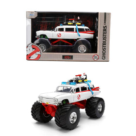 Jada Ghostbusters Ecto-1 Monster Truck, 1:24 scale, opening doors for interactive play.