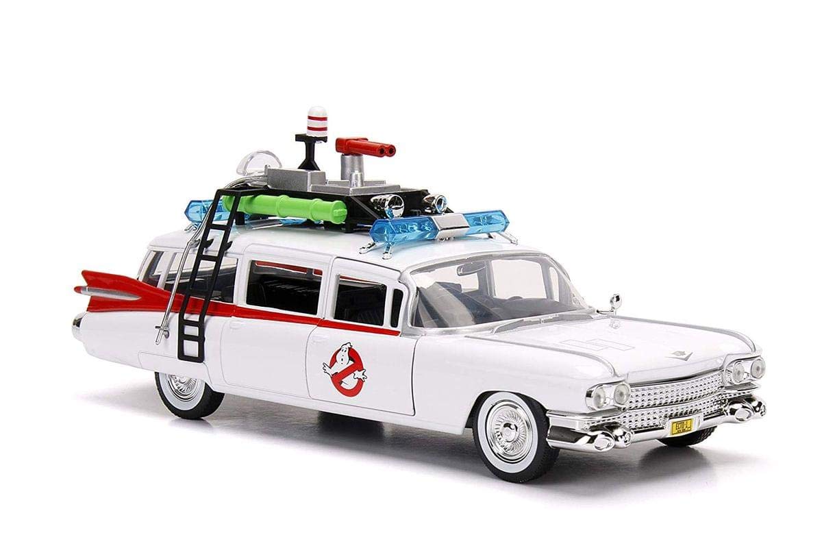 Jada Ghostbusters ECTO-1 white open doors highlight interactive detail for collectors
