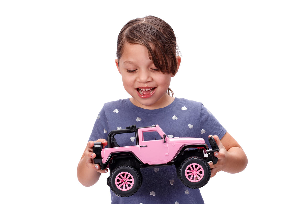 Jada Girlmazing 1:16 Jeep Wrangler RC pink interior with doll seat