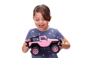 Jada Girlmazing 1:16 Jeep Wrangler RC pink interior with doll seat