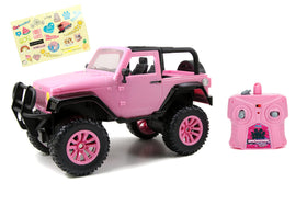 Jada Girlmazing 1:16 Jeep Wrangler RC pink front view for outdoor adventures