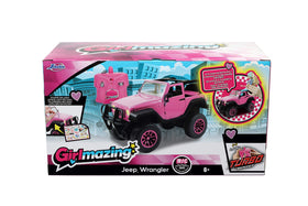 Jada Girlmazing 1:16 Jeep Wrangler RC pink rear view for action shots