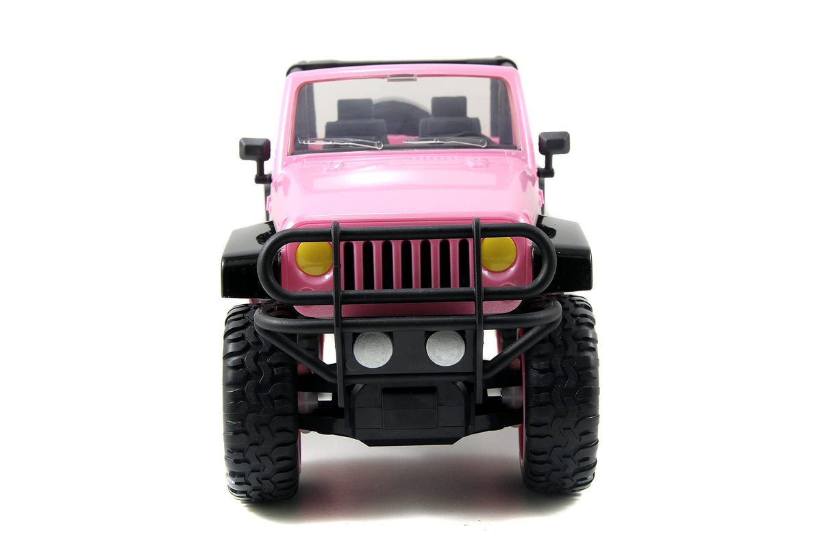 Jada Girlmazing 1:16 Jeep Wrangler RC pink remote control in hand