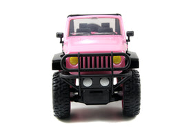 Jada Girlmazing 1:16 Jeep Wrangler RC pink remote control in hand