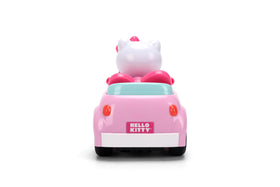 Hello Kitty car on a bedroom racetrack for indoor fun