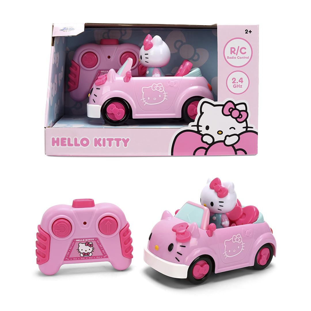 Jada Hello Kitty RC car in pink convertible for imaginative play