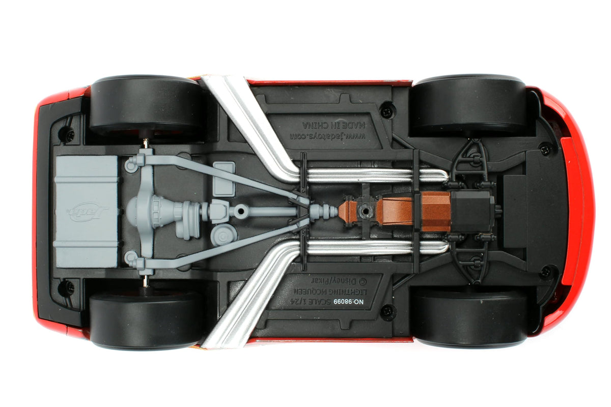 Jada Lightning McQueen with open hood showing detailed engine styling
