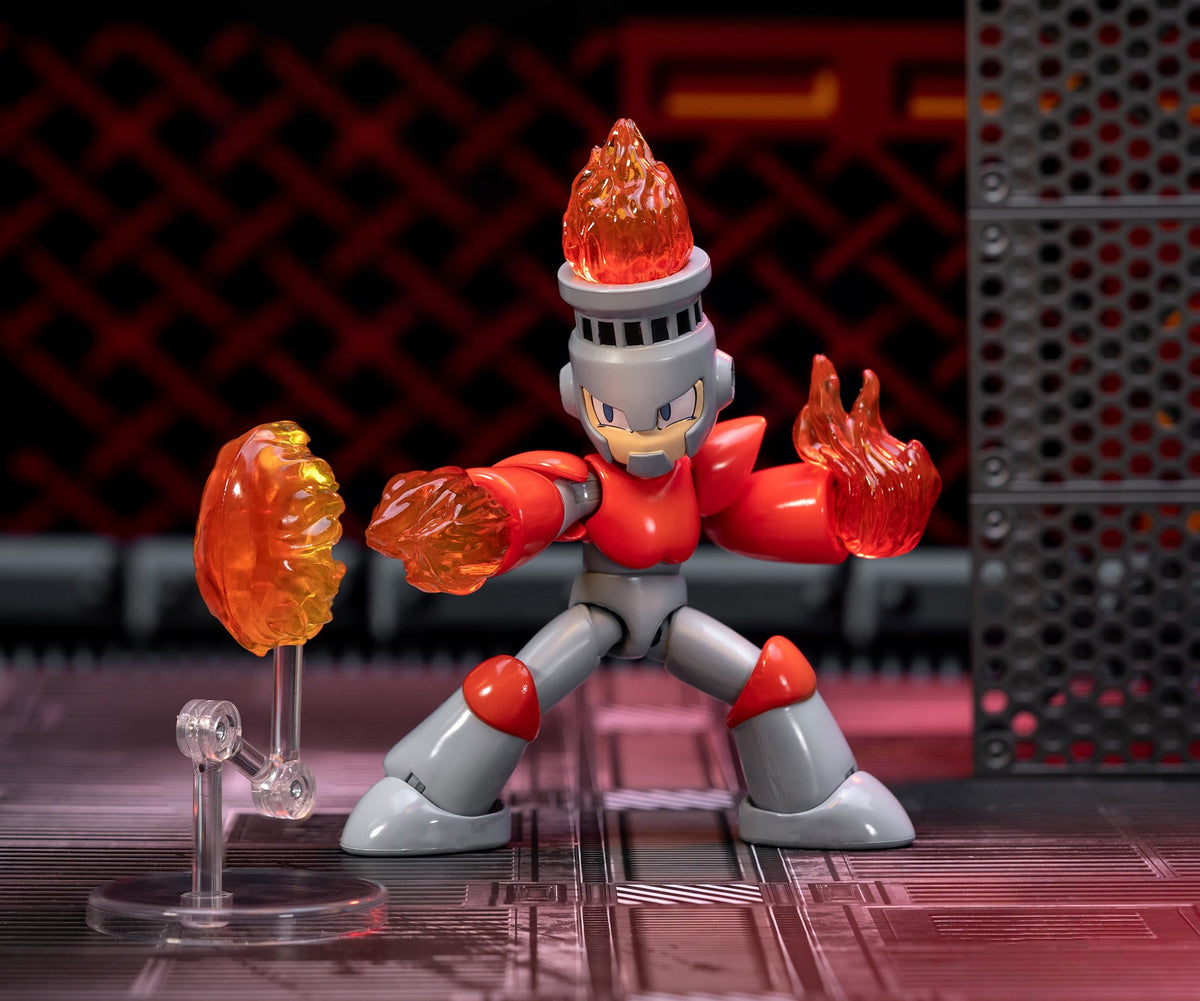 Jada Mega Man Fire Man with stand and accessories for dynamic posing