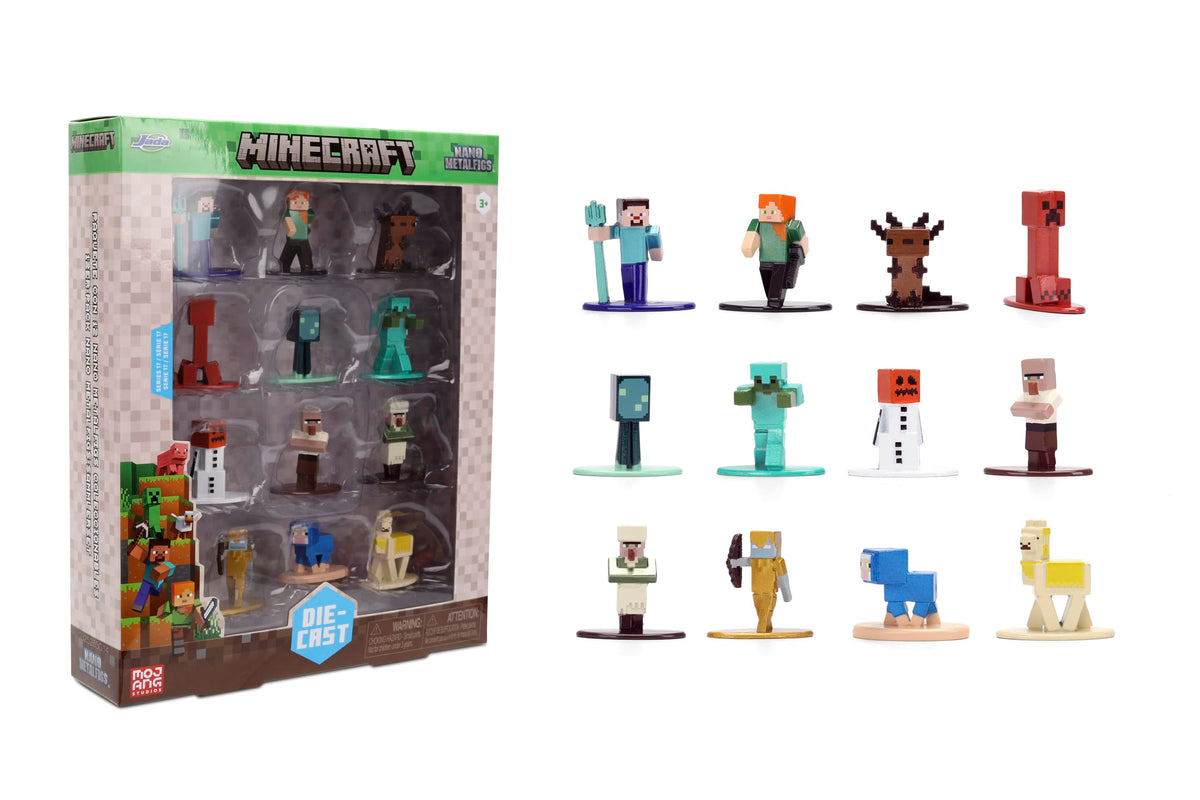Jada Minecraft Nano Metalfigs Series 17 Steve figure for desk display and play.