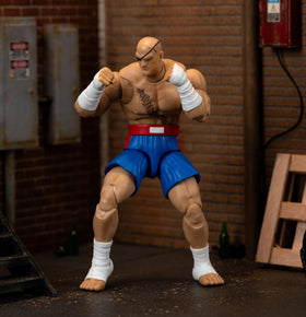 Jada Sagat arcade packaging evokes classic Street Fighter nostalgia