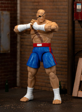 Jada Sagat tiger uppercut pose captures iconic arcade-era drama