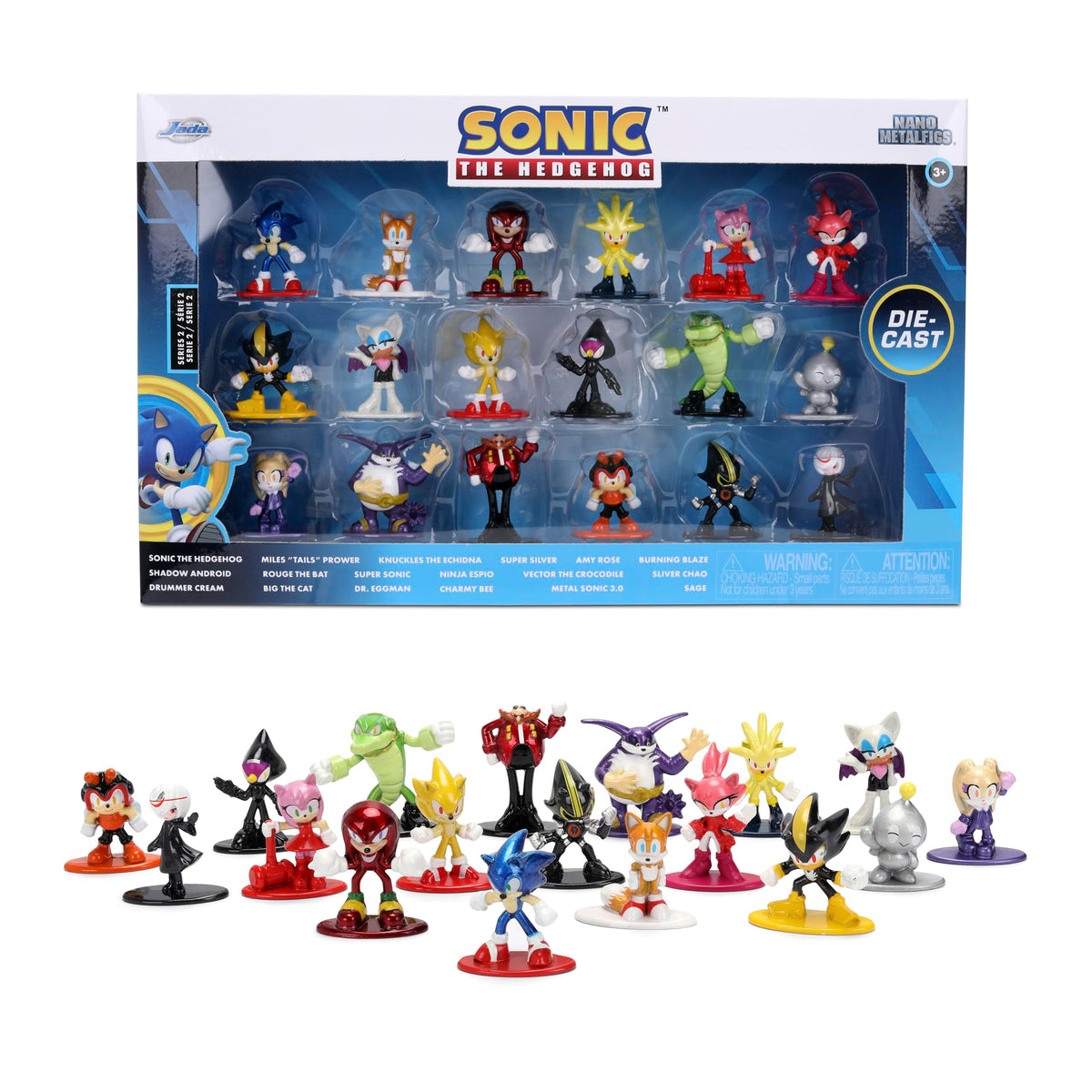 Jada Sonic Nano Metalfigs Series 2 Sonic figure with bold metallic finish for display and imaginative play