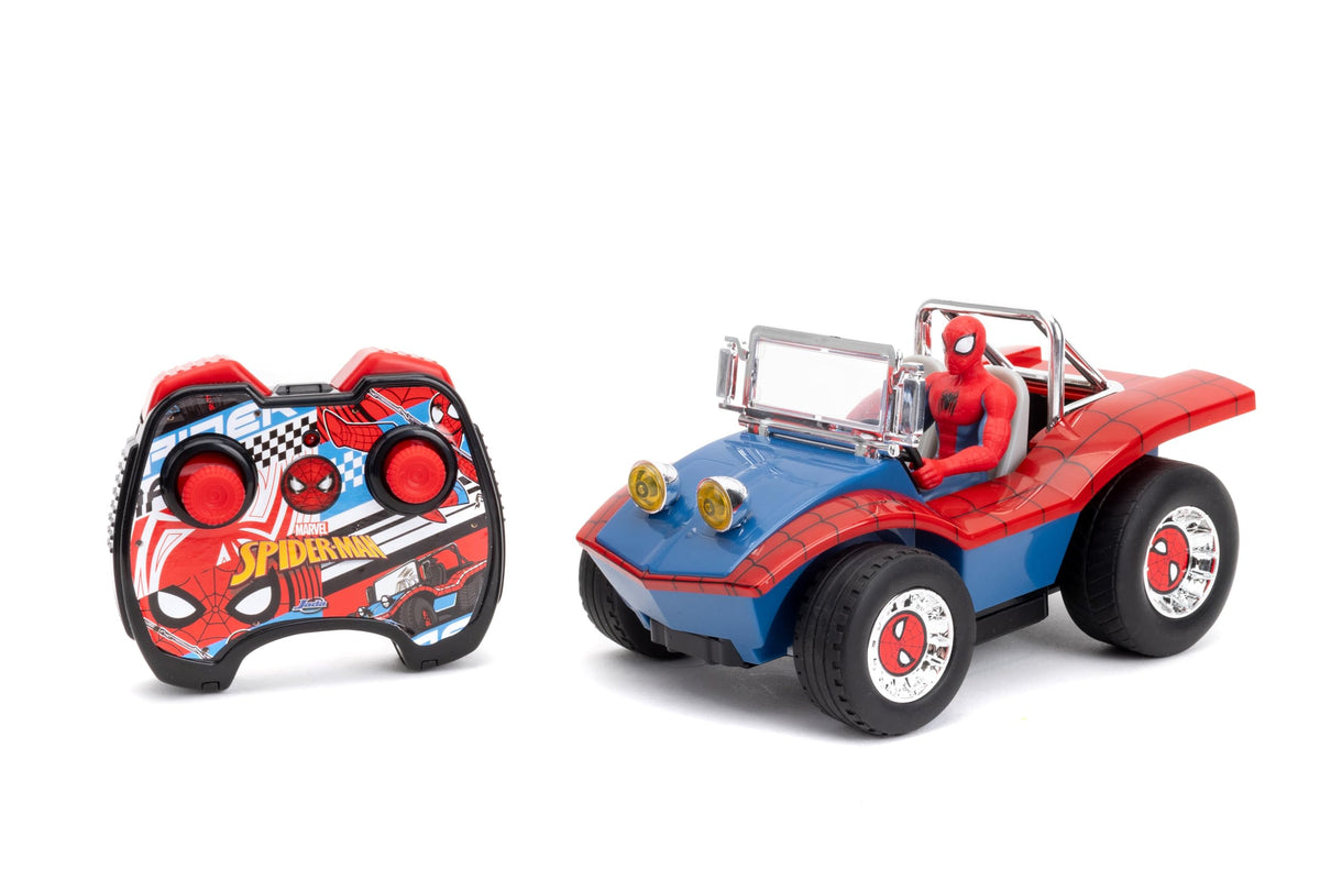 Jada Spider-Man Buggy with driver figure, ideal for imaginative races.