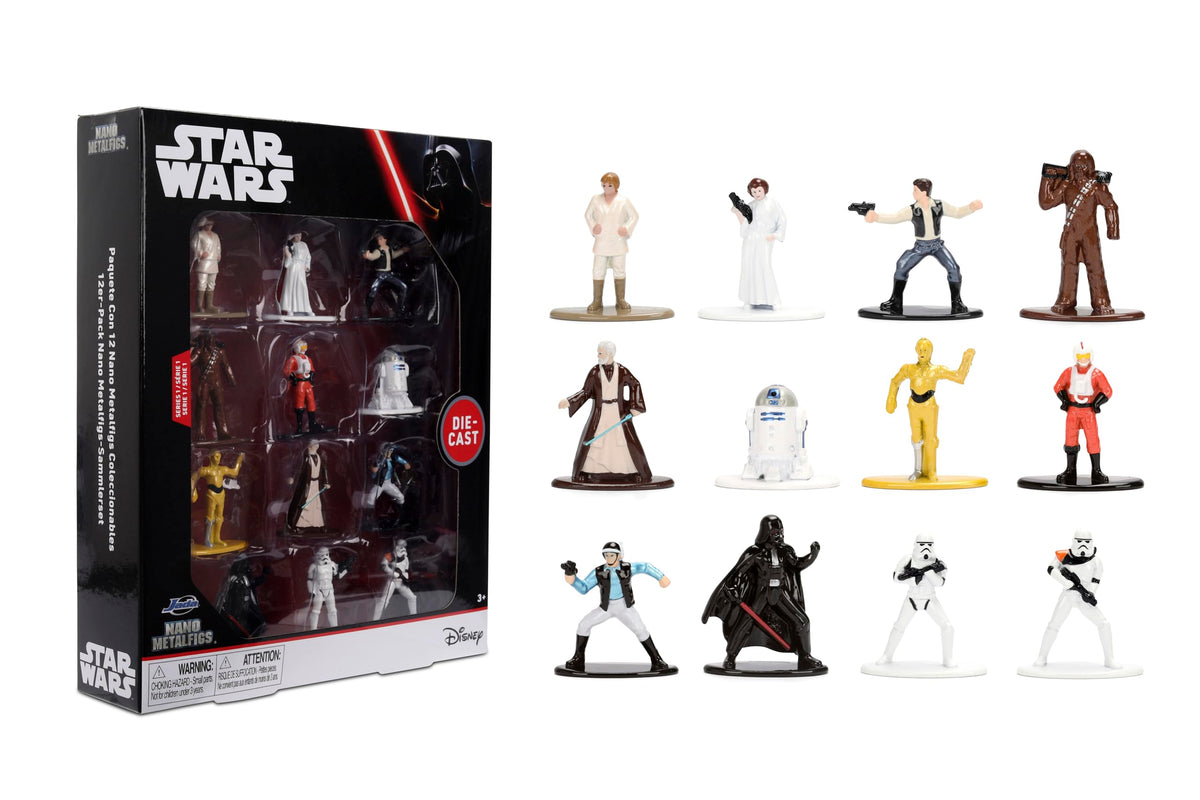 Jada Star Wars Nano Metalfigs Luke Skywalker figure in die-cast detail for display and collection.