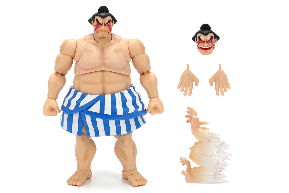 Jada E. Honda figure front angle showcases authentic mawashi and bold presence for display