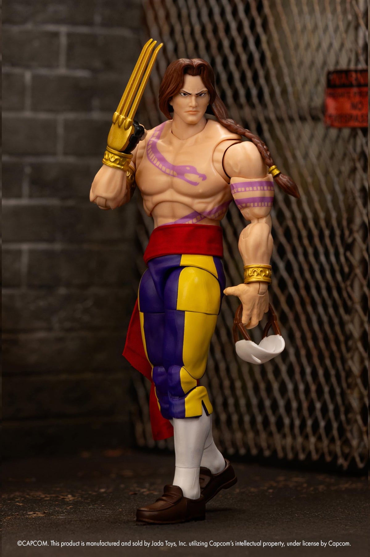 Jada Vega arcade packaging image with premium nostalgic Street Fighter II vibe