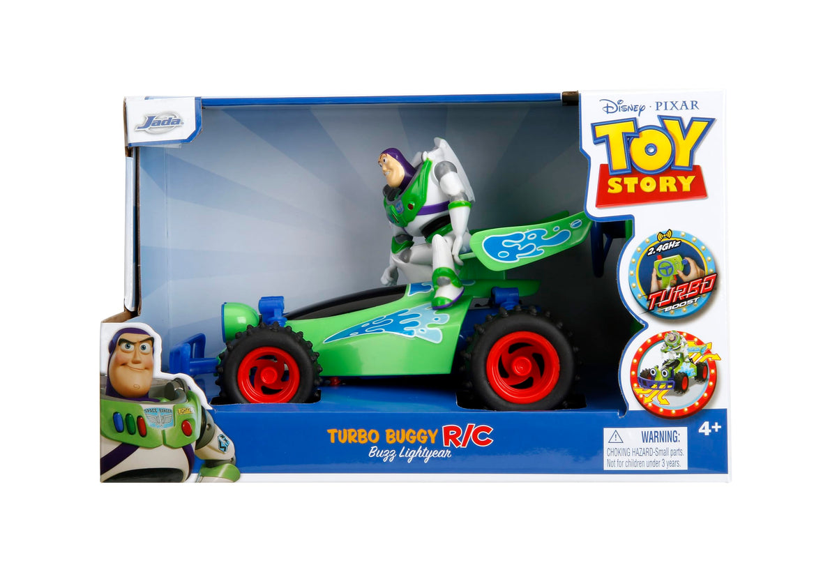 Jada Buzz Lightyear Turbo Buggy side profile for carpet races and missions.