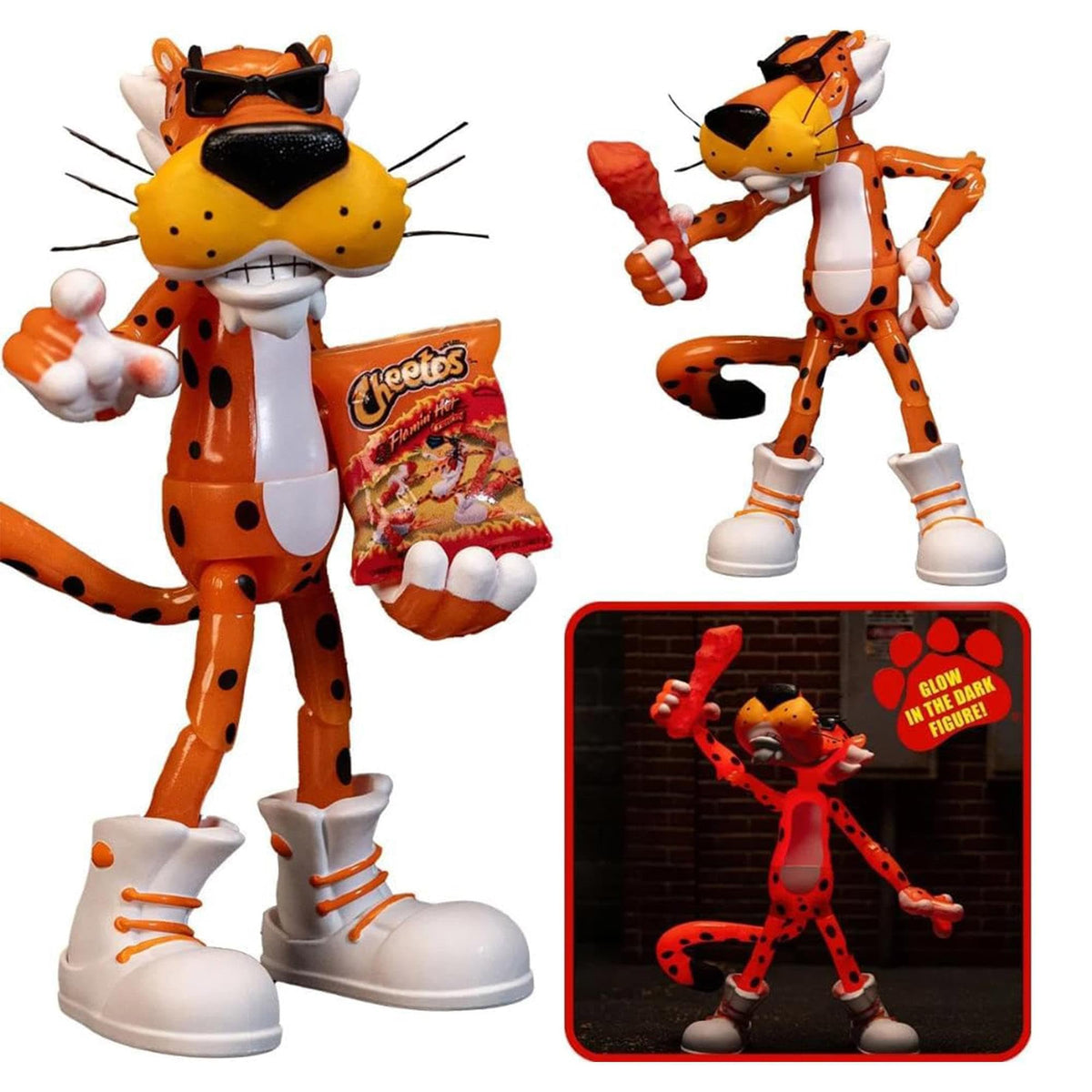 Chester Cheetah kicks and swagger shine in nostalgic display scene.