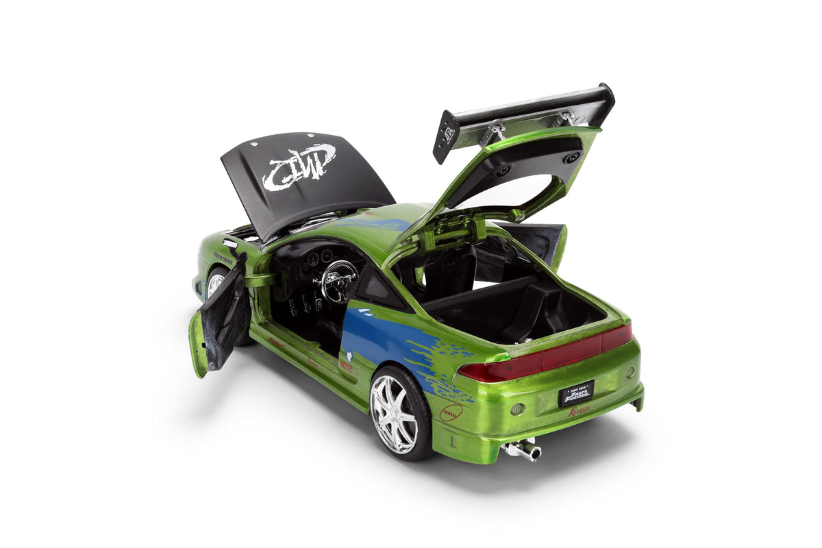 Jada Toys Eclipse 1995 with opening doors showcases interior detailing for display.