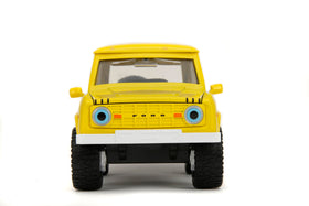 Jada Toys Hollywood Rides 1972 Ford Bronco SpongeBob figure included adds playful charm.