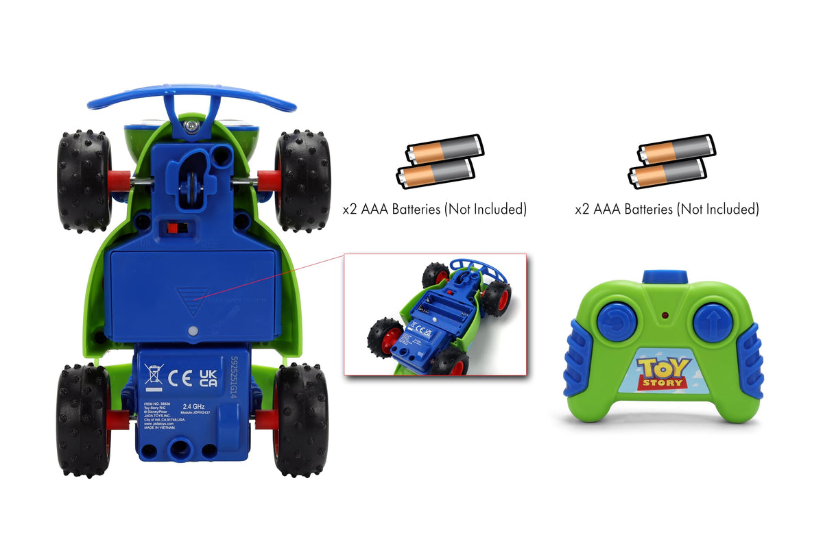 Jada Toys Toy Story RC Buggy rear spoiler and vibrant colors.