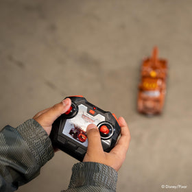Jada Tow Mater RC includes USB charging for quick recharges.