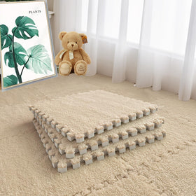 JADERLU 16pc interlocking tile mats in top view for a safe play area