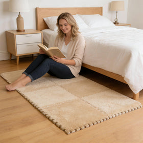 JADERLU khaki color mats on floor matching home decor