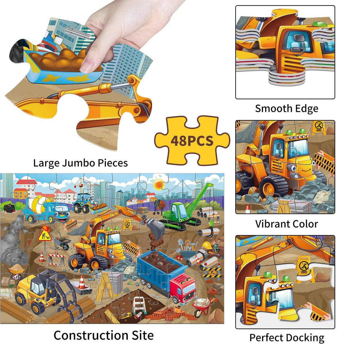 Jadeso dump truck scene encourages focus and perseverance during play.