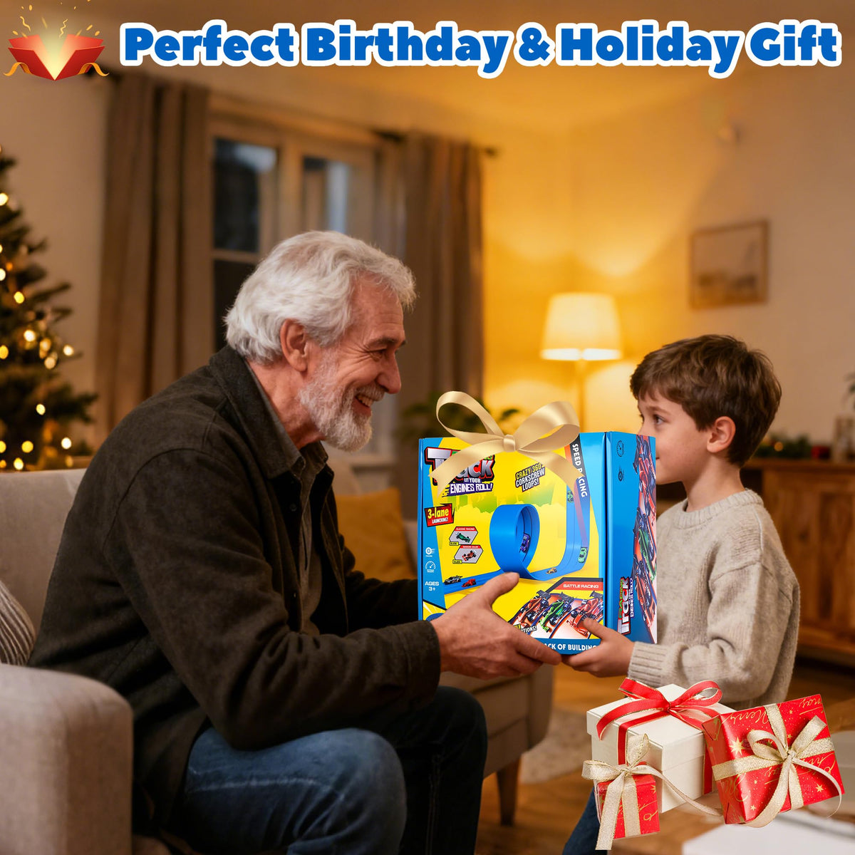 JAESITETER Gift-ready race track for kids ages 3 and up