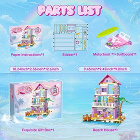 JAEUZKJYDA Beach House Set lego-friends compatibility widens build options