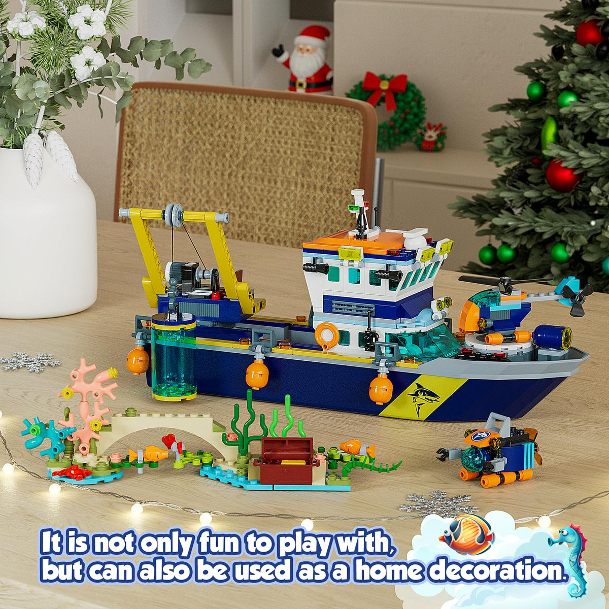 JAEUZKJYDA City Floatable Boat coral reef accents enriching play settings