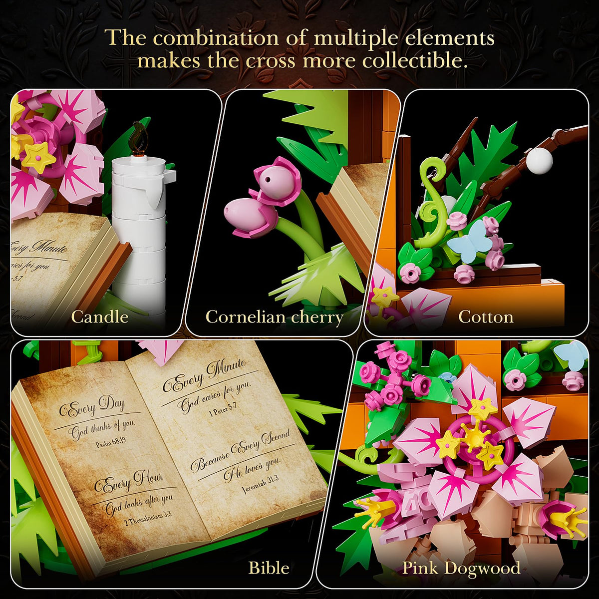 JAEUZKJYDA Flower Cross Decor presents a unique decorative element to brighten spaces.