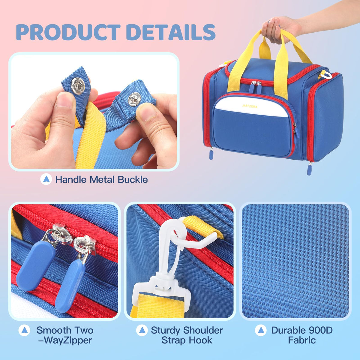 Jaffzora Dream Machine case holds 48 storybooks with elastic loops for tidy storage.