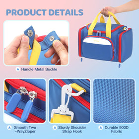 Jaffzora Dream Machine case holds 48 storybooks with elastic loops for tidy storage.