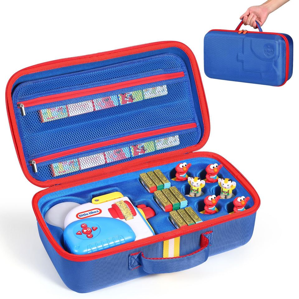 Jaffzora hard case interior grooves secure Little Tikes Dream Machine items during travel.