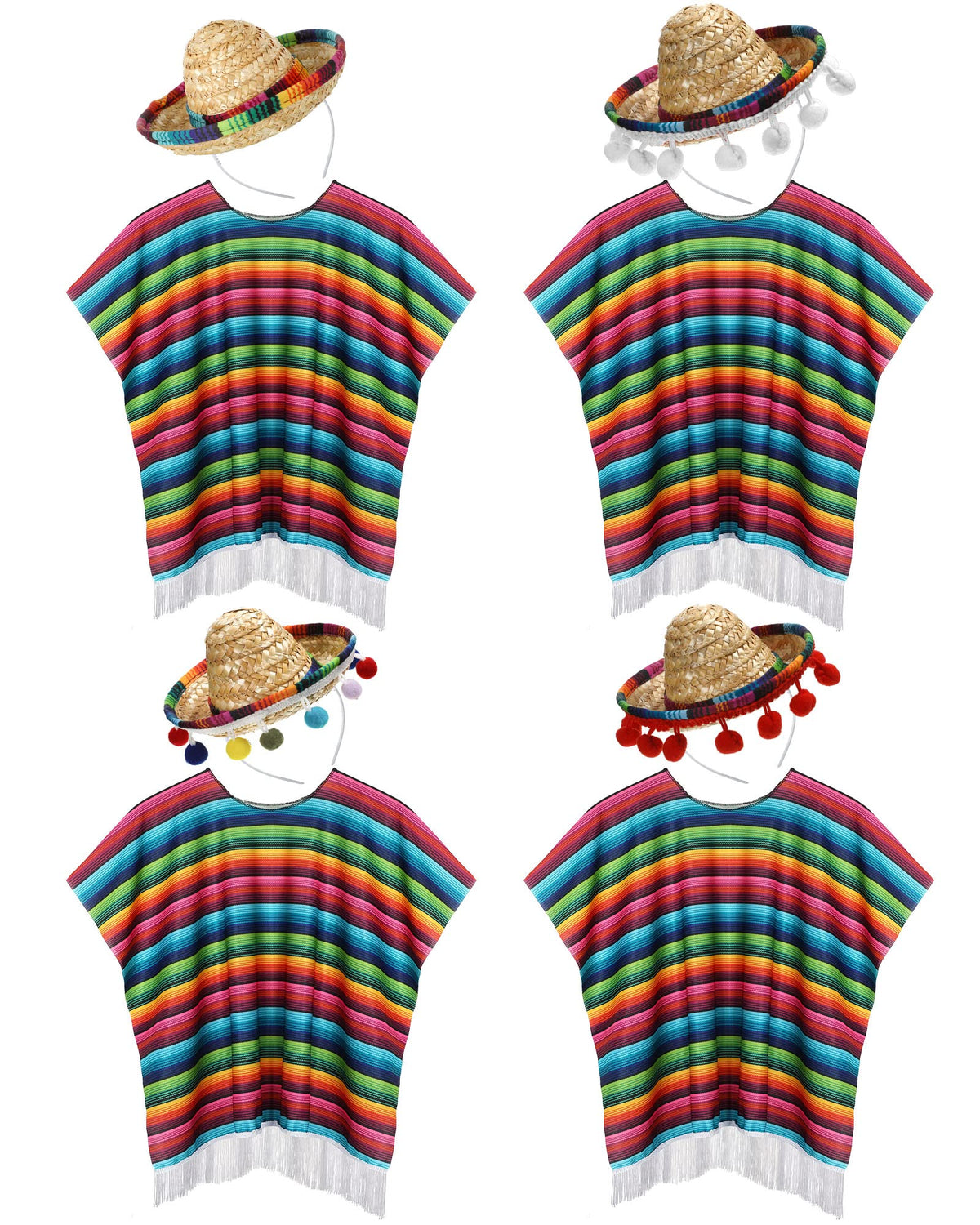 JaGely Cinco de Mayo serape poncho set ready for festive outfits and photos.