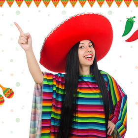 JaGely Mexican costume accessories with vibrant accents.