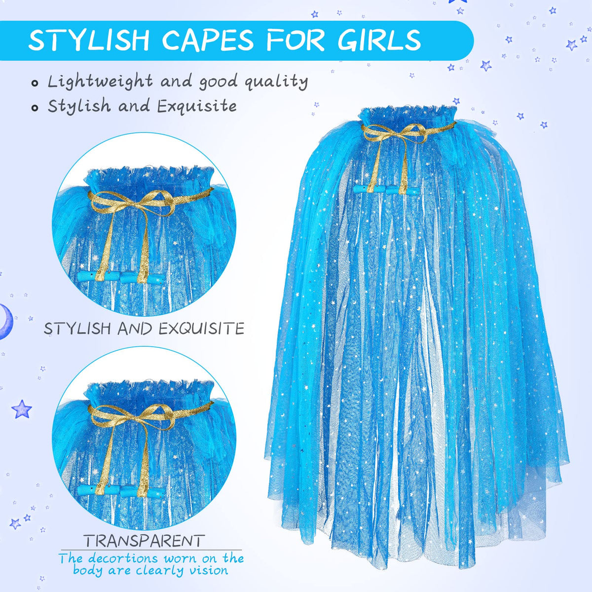 JaGely princess cape pink mesh fabric offers soft, lightweight comfort