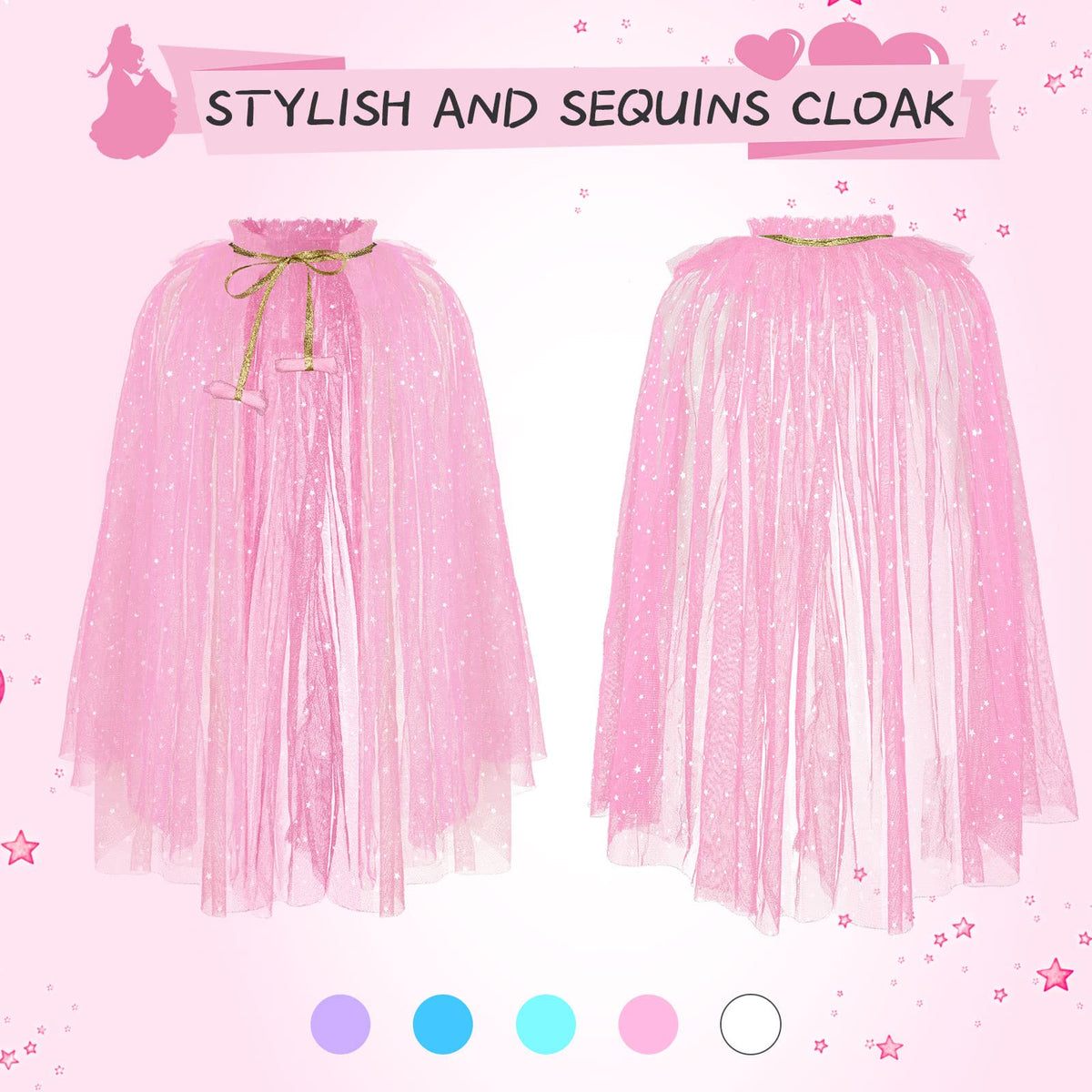 JaGely princess capes assorted colors showcase vibrant versatility for parties