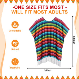 JaGely rainbow-edge sombrero hat adds colorful flair to costumes.