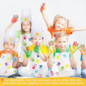 JaGely white set helps keep clothes clean during play cooking