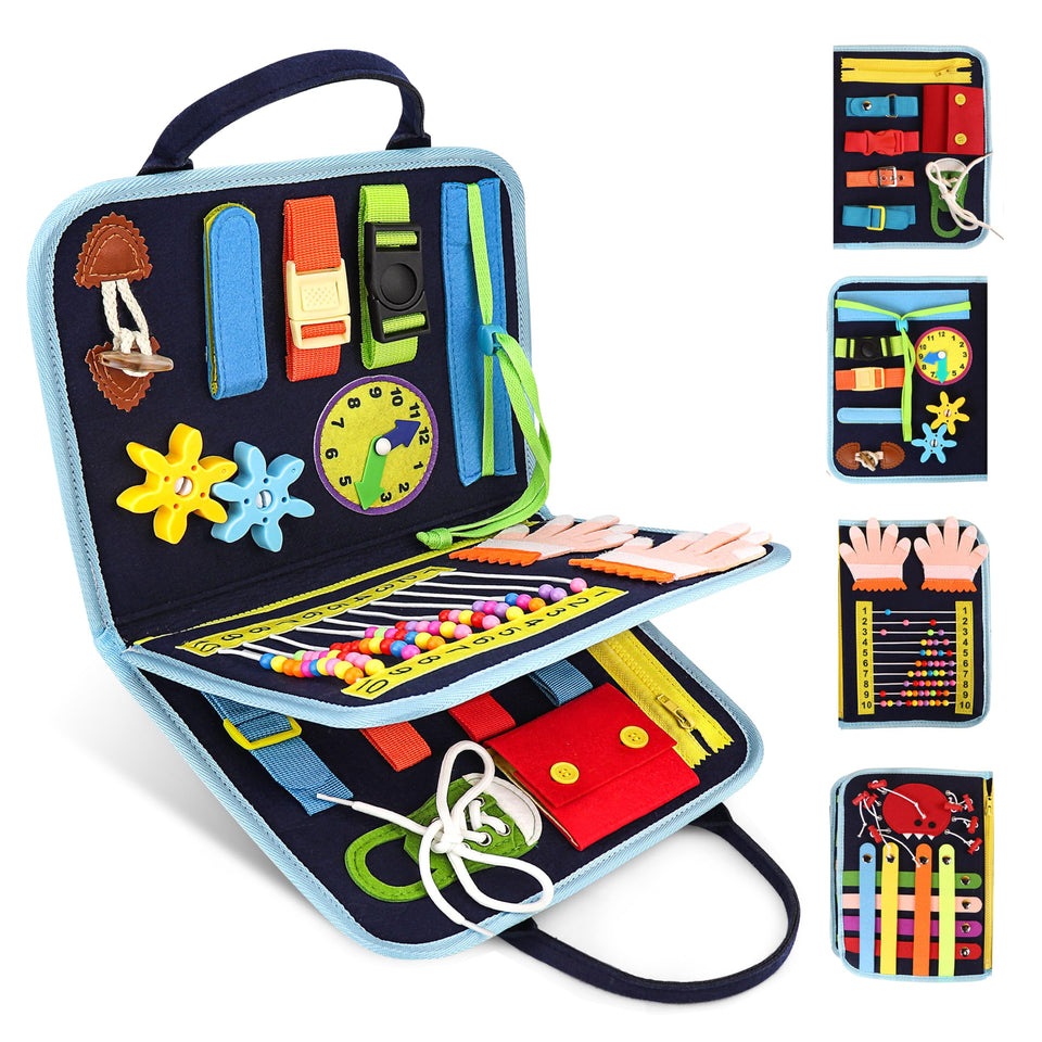 JAGSYJOY Busy Book abacus page helps toddlers build fine motor skills with tactile beads