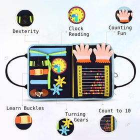 JAGSYJOY Busy Book felt fingers page offers soft texture for tactile exploration