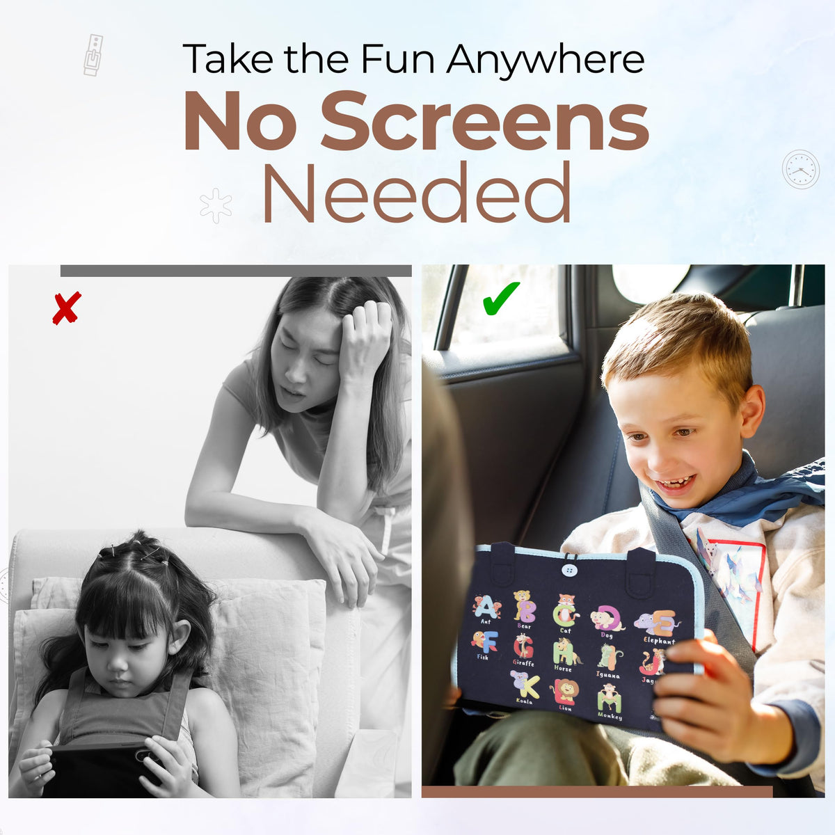 JAGSYJOY Busy Book soft wool materials ensure safe playtime