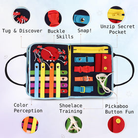 JAGSYJOY Busy Book travel handles enable easy carrying on trips
